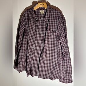 Haggar maroon, and gray Lightweight Shirt Jacket